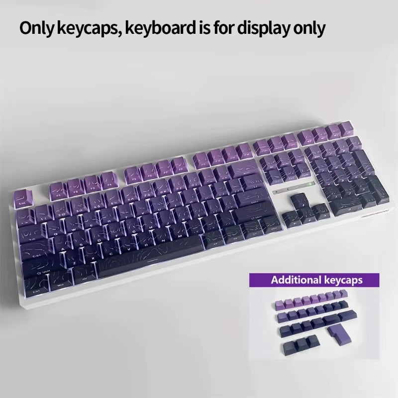 New Topographic Keycaps 4.0 Version Shine through 98 Key PBT Cherry Profile Side Print Backlit for MX Gamer Mechanical Keyboard