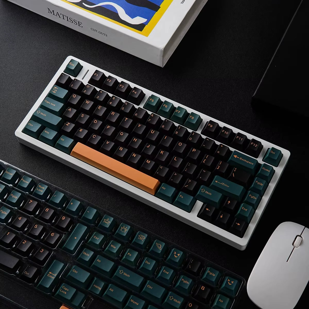 Spanish Japanese Korean Russian French Arabic BRPT Green Keycap Cherry Profile PBT Backlight Key Cap Mechanical Keyboard Aulaf75