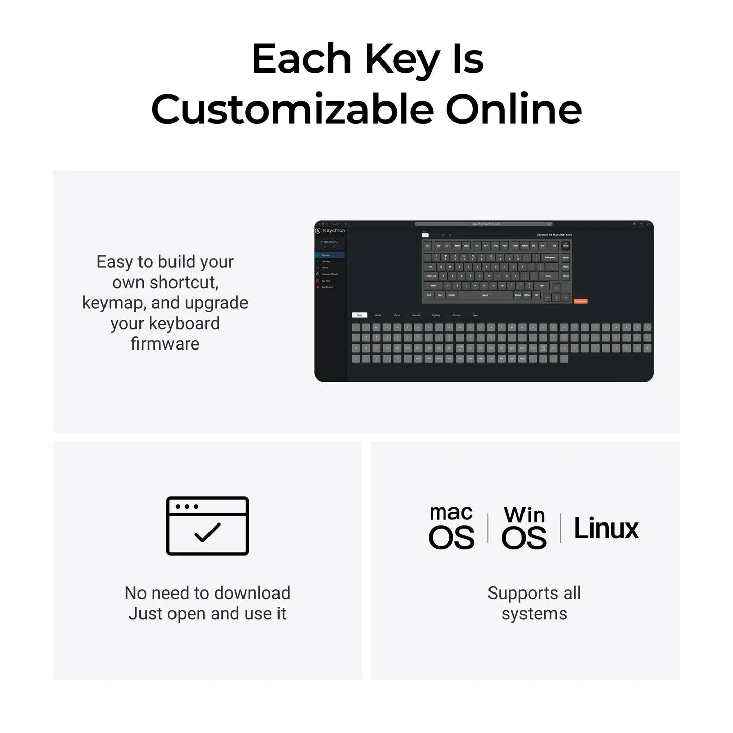 V1 Max QMK Fully Assembled Knob Custom Mechanical Keyboard 2.4 Ghz & Bluetooth Wireless Double-Shot OSA PBT Keycaps