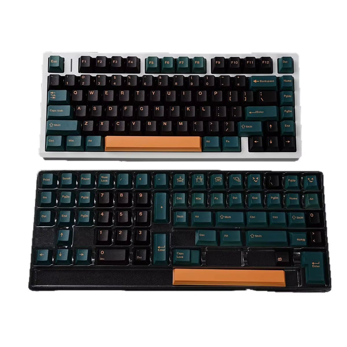 Spanish Japanese Korean Russian French Arabic BRPT Green Keycap Cherry Profile PBT Backlight Key Cap Mechanical Keyboard Aulaf75
