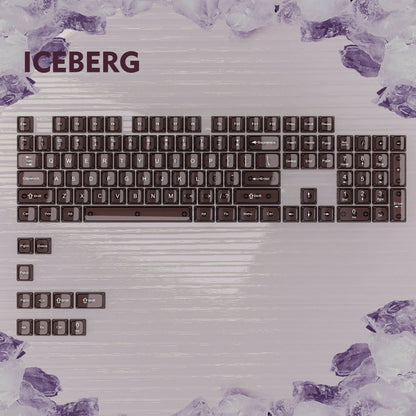 115 Keys Dark Blue MDA Profile Transparent Clear Keycaps Crystal PC Keycap RGB Shine through Key Cap for MX Switch Keyboard