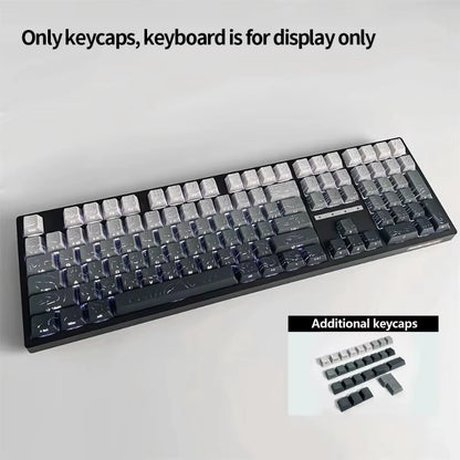 New Topographic Keycaps 4.0 Version Shine through 98 Key PBT Cherry Profile Side Print Backlit for MX Gamer Mechanical Keyboard