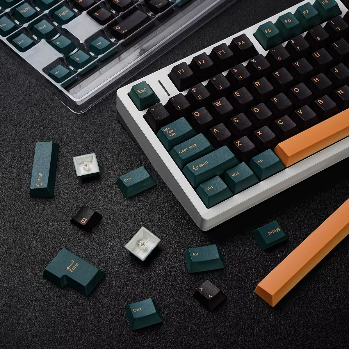 Spanish Japanese Korean Russian French Arabic BRPT Green Keycap Cherry Profile PBT Backlight Key Cap Mechanical Keyboard Aulaf75