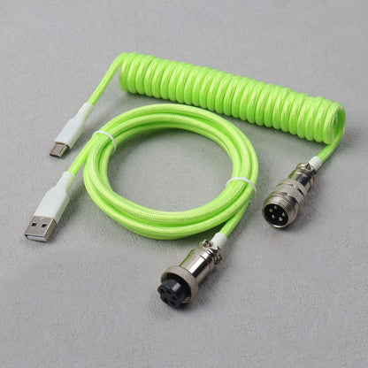 【Lano】Mechanical Keyboard Aviator Cable Cable with Gx16 Aviation Connector Usb to Type C Keyboard Coiled Cable Braided Cable New