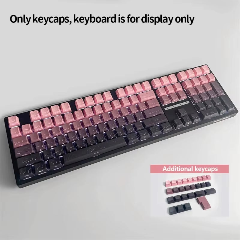 New Topographic Keycaps 4.0 Version Shine through 98 Key PBT Cherry Profile Side Print Backlit for MX Gamer Mechanical Keyboard