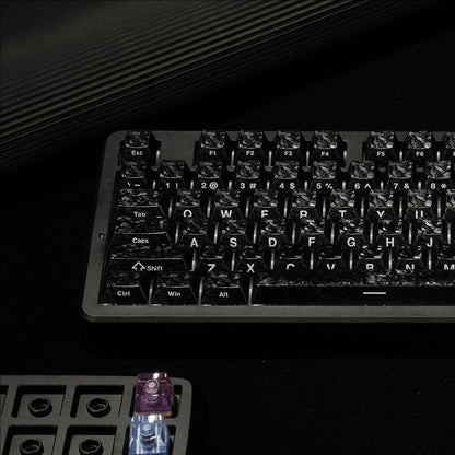 Carbon Fiber Texture Keycaps Forged Carbon Pattern Side-Engraved Non-Translucent Original Magnetic Switch Keycaps