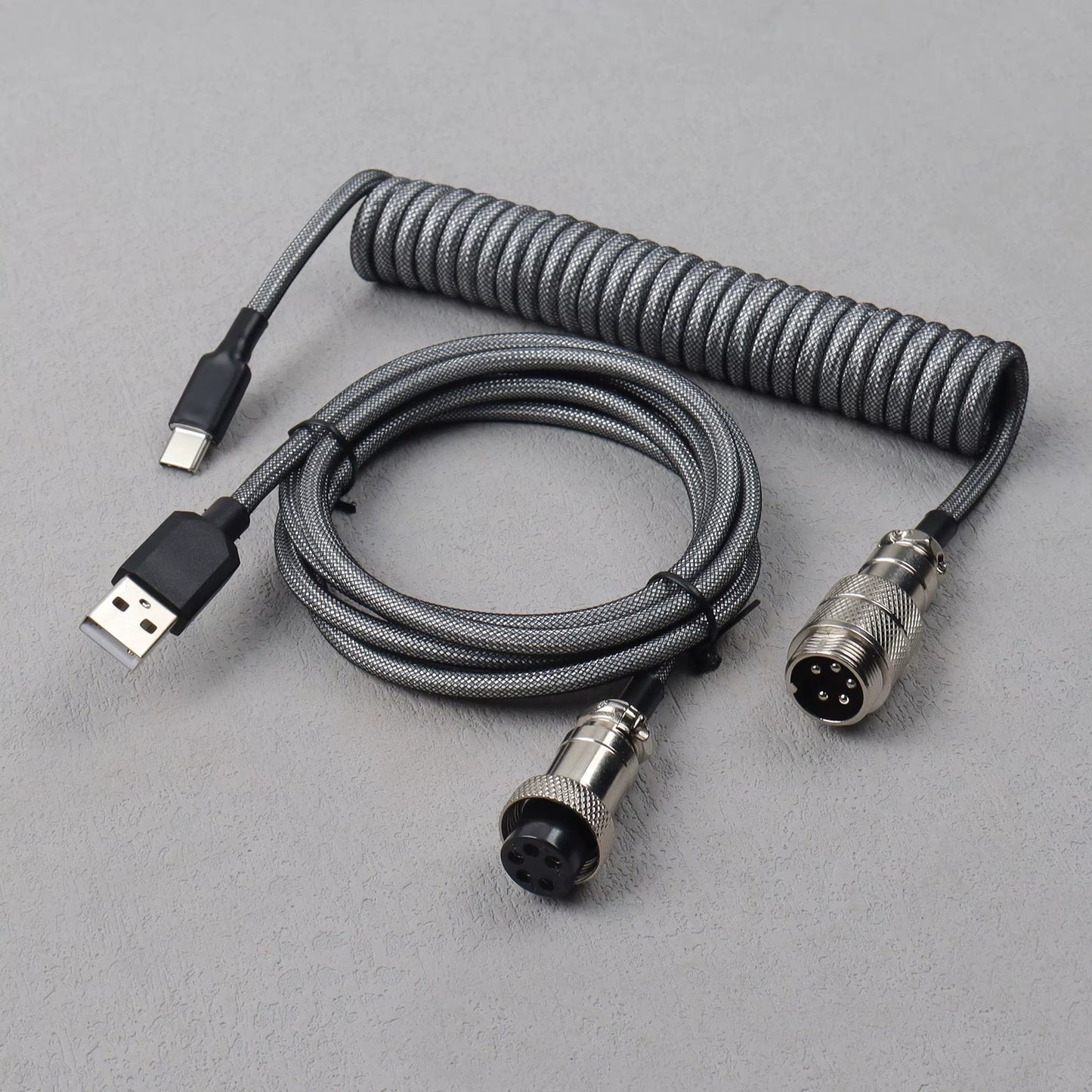 【Lano】Mechanical Keyboard Aviator Cable Cable with Gx16 Aviation Connector Usb to Type C Keyboard Coiled Cable Braided Cable New