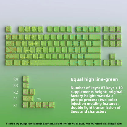 New Topographic Keycaps 4.0 Version Shine through 98 Key PBT Cherry Profile Side Print Backlit for MX Gamer Mechanical Keyboard