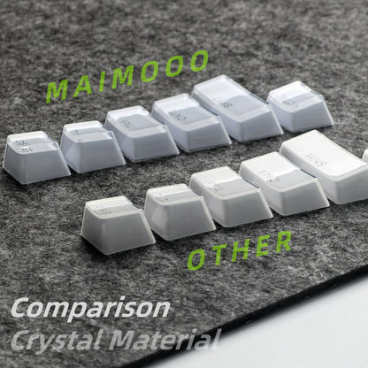 Translucent Keycaps 104/123 Keys Layout Low Profile White Keycaps DIY Black Backlit Crystal Edge for Mechanical Keyboard