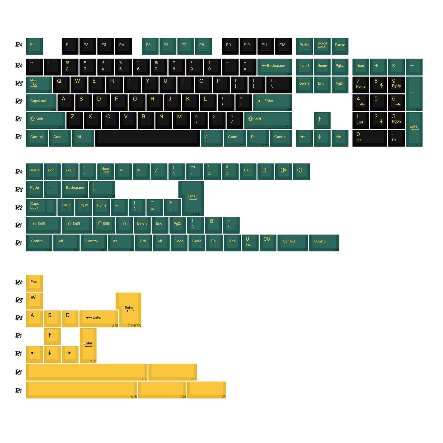 GMK Marrsgreen Keycap Retro PBT ISO Double Shot Cherry Profile Keycaps for MX Switches Mechanical Gaming Keyboard Key Caps