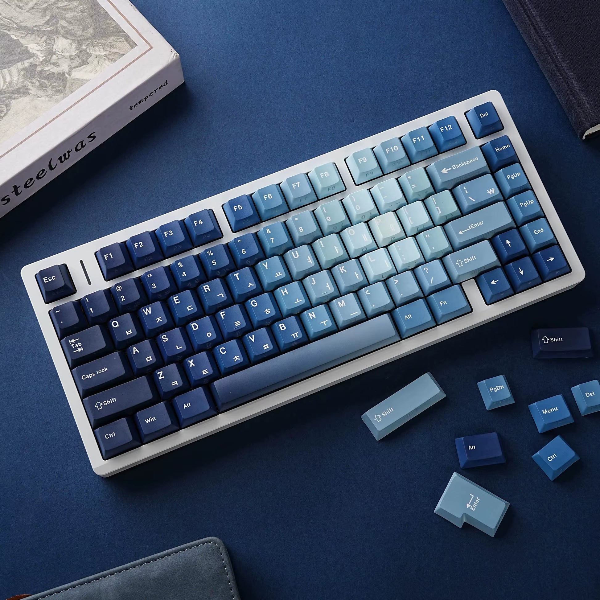 Korean Russian Japanese Spanish French German Keycap 130 Cherry Profile Double Print Backlight Key Cap Mechanical Keyboard AJAZZ