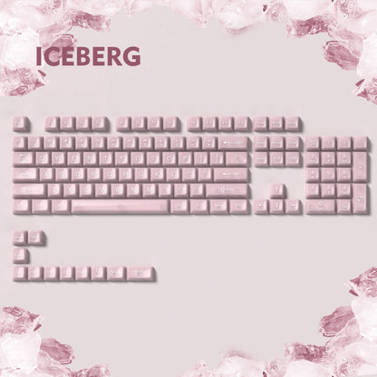 115 Keys Dark Blue MDA Profile Transparent Clear Keycaps Crystal PC Keycap RGB Shine through Key Cap for MX Switch Keyboard