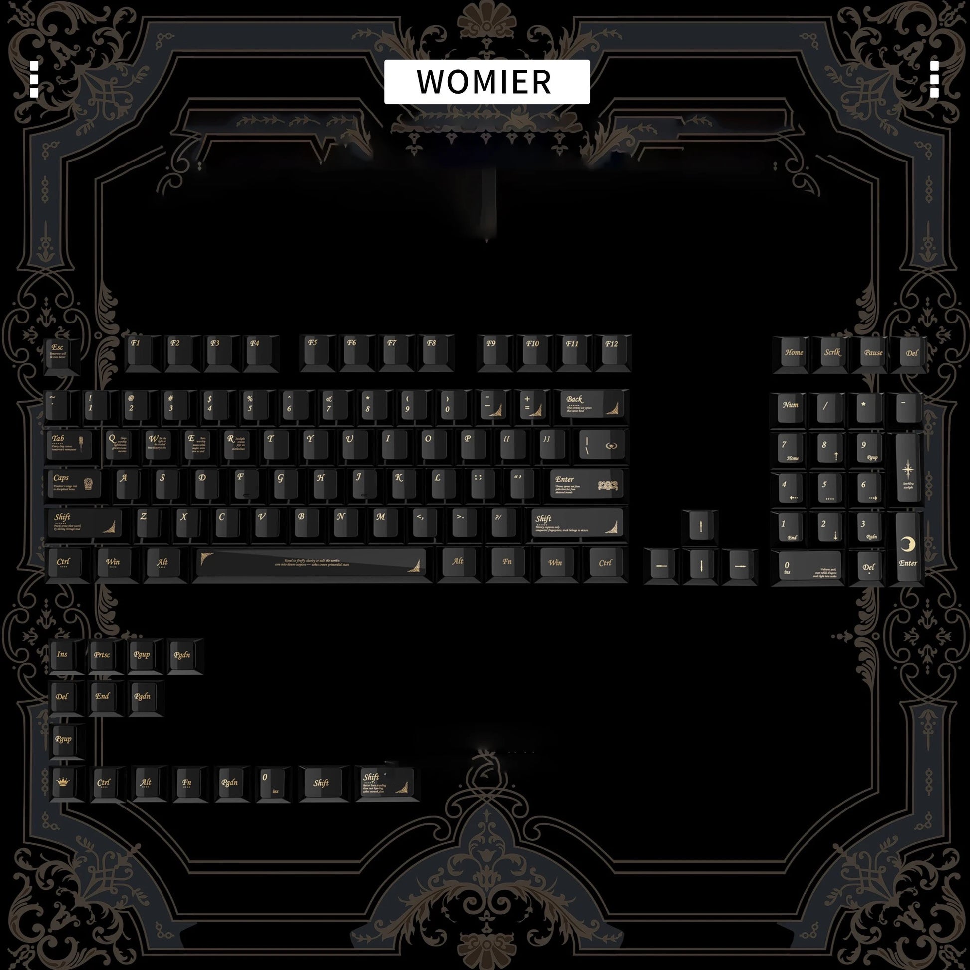 115 Keys Dark Blue MDA Profile Transparent Clear Keycaps Crystal PC Keycap RGB Shine through Key Cap for MX Switch Keyboard
