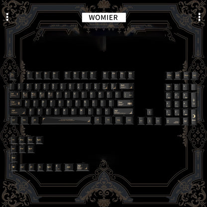 115 Keys Dark Blue MDA Profile Transparent Clear Keycaps Crystal PC Keycap RGB Shine through Key Cap for MX Switch Keyboard
