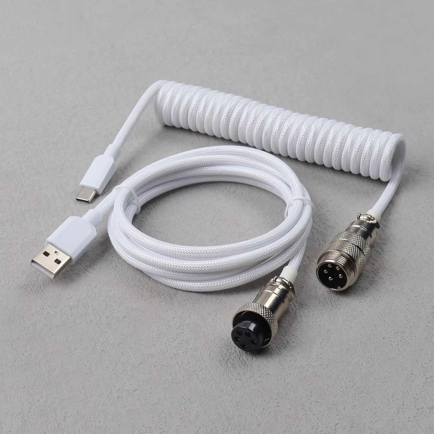 【Lano】Mechanical Keyboard Aviator Cable Cable with Gx16 Aviation Connector Usb to Type C Keyboard Coiled Cable Braided Cable New