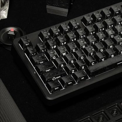 Carbon Fiber Texture Keycaps Forged Carbon Pattern Side-Engraved Non-Translucent Original Magnetic Switch Keycaps