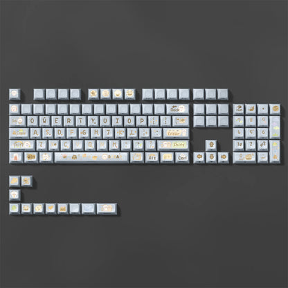 115 Keys Dark Blue MDA Profile Transparent Clear Keycaps Crystal PC Keycap RGB Shine through Key Cap for MX Switch Keyboard