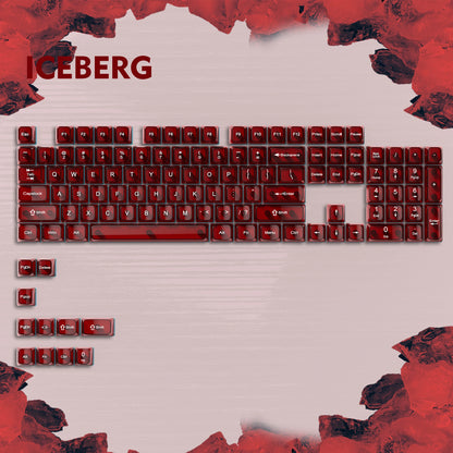 115 Keys Dark Blue MDA Profile Transparent Clear Keycaps Crystal PC Keycap RGB Shine through Key Cap for MX Switch Keyboard