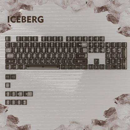 115 Keys Dark Blue MDA Profile Transparent Clear Keycaps Crystal PC Keycap RGB Shine through Key Cap for MX Switch Keyboard