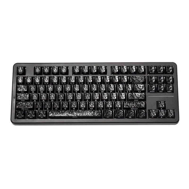 Carbon Fiber Texture Keycaps Forged Carbon Pattern Side-Engraved Non-Translucent Original Magnetic Switch Keycaps