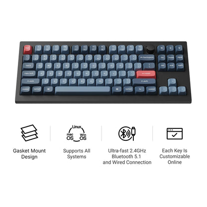 Keychron V3 Max QMK/VIA Wireless Custom Mechanical Keyboard  Jupiter Switch Double-Shot PBT Keycaps